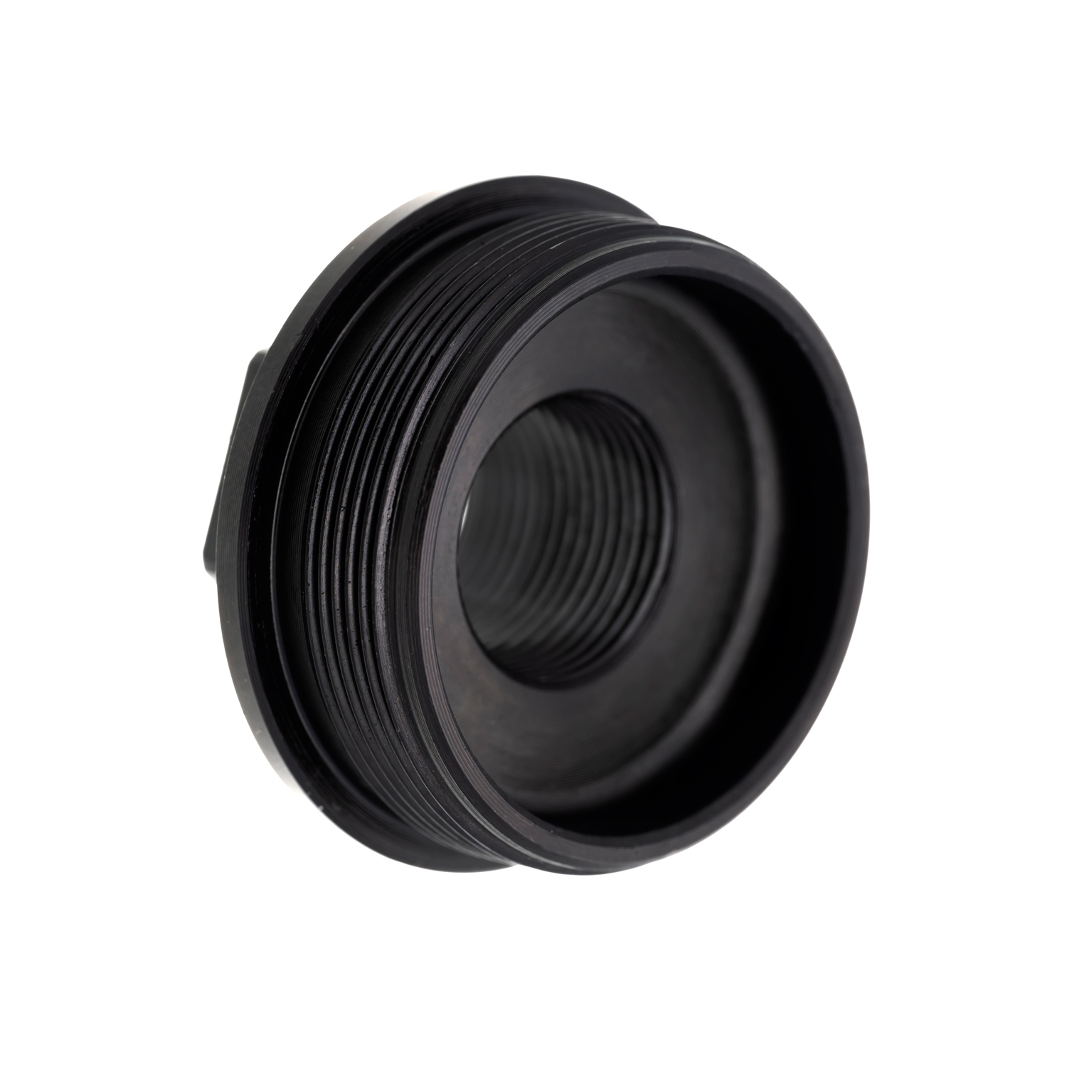 Rear interface view of the Plan B 5/8–24 Direct-Thread HUB Adapter